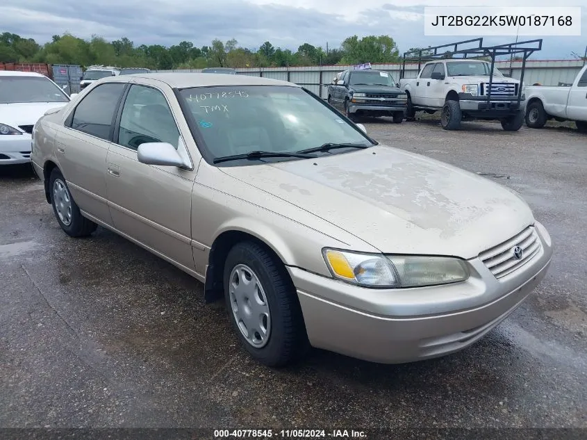 1998 Toyota Camry Le VIN: JT2BG22K5W0187168 Lot: 40778545