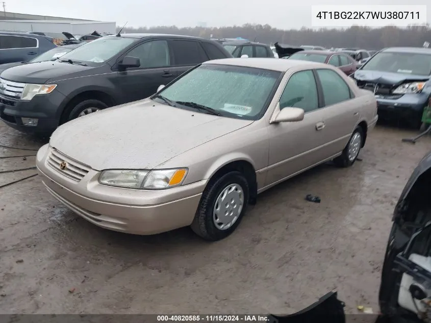 1998 Toyota Camry Le VIN: 4T1BG22K7WU380711 Lot: 40820585