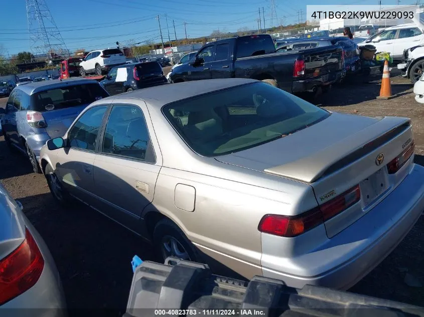 1998 Toyota Camry Le VIN: 4T1BG22K9WU229093 Lot: 40823783