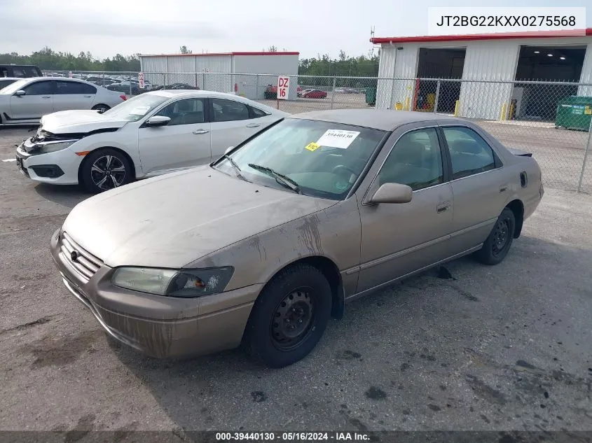 1999 Toyota Camry Le VIN: JT2BG22KXX0275568 Lot: 39440130