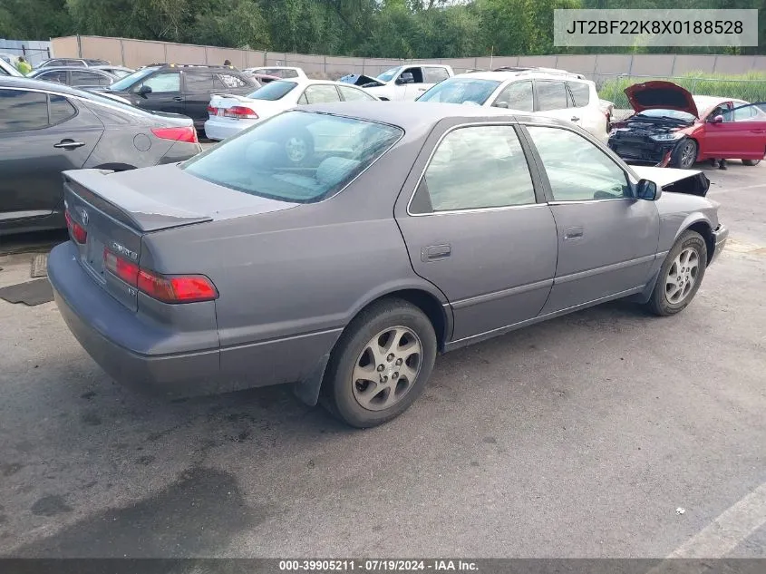 1999 Toyota Camry Le V6 VIN: JT2BF22K8X0188528 Lot: 39905211