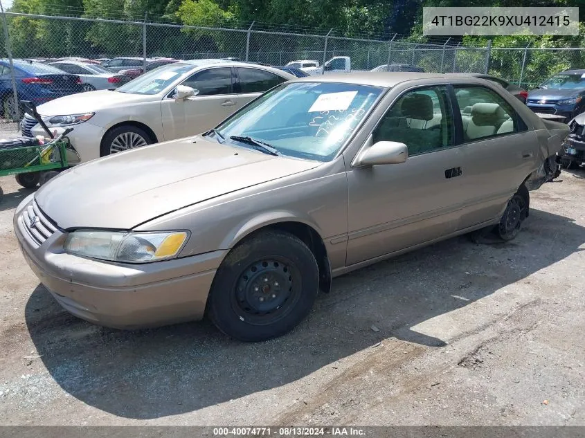 1999 Toyota Camry Le VIN: 4T1BG22K9XU412415 Lot: 40074771