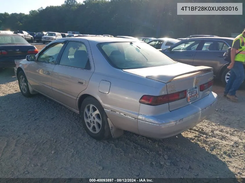 1999 Toyota Camry Xle V6 VIN: 4T1BF28K0XU083016 Lot: 40093897