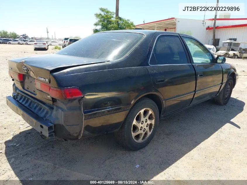 1999 Toyota Camry VIN: JT2BF22K2X0229896 Lot: 40125669