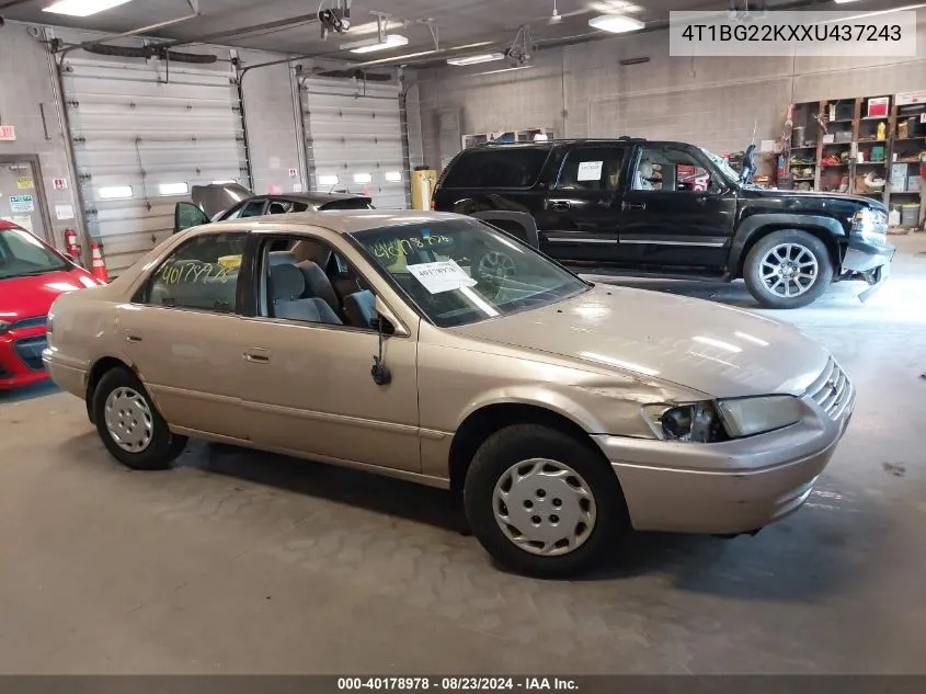 1999 Toyota Camry Le VIN: 4T1BG22KXXU437243 Lot: 40178978