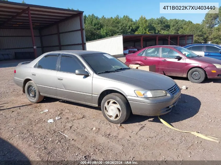 1999 Toyota Camry Ce VIN: 4T1BG22K7XU403440 Lot: 40186100