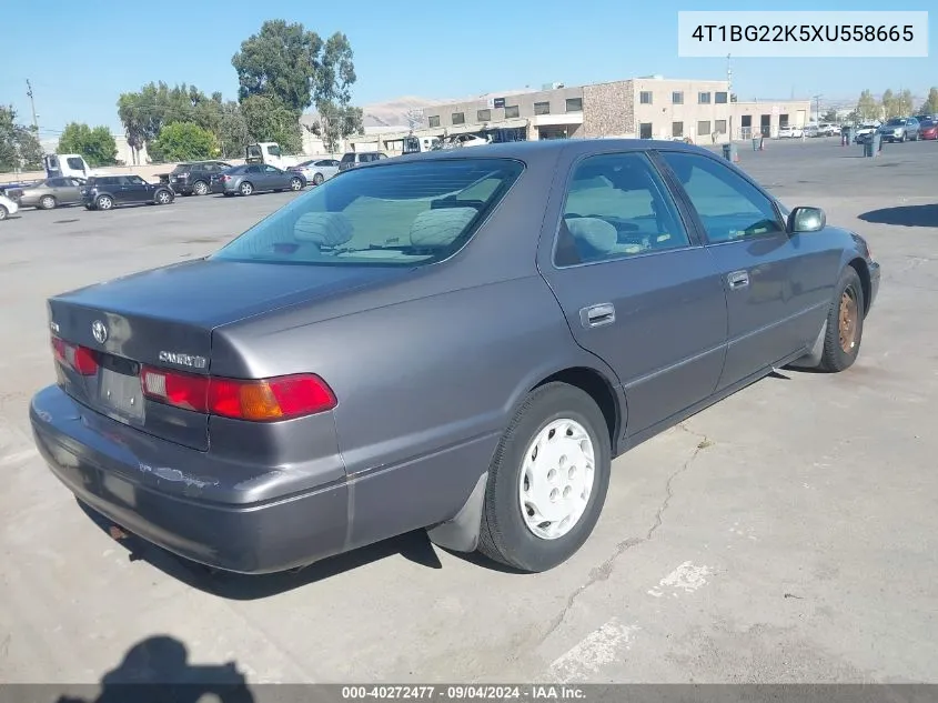 1999 Toyota Camry Ce/Le/Xle VIN: 4T1BG22K5XU558665 Lot: 40272477