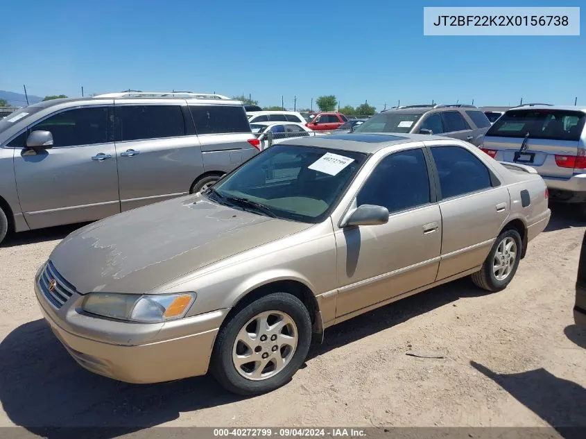 1999 Toyota Camry Le V6 VIN: JT2BF22K2X0156738 Lot: 40272799