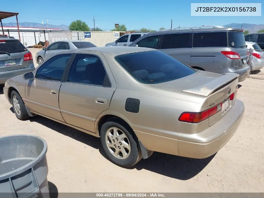 1999 Toyota Camry Le V6 VIN: JT2BF22K2X0156738 Lot: 40272799