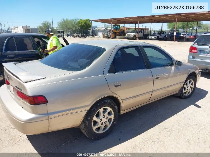 1999 Toyota Camry Le V6 VIN: JT2BF22K2X0156738 Lot: 40272799