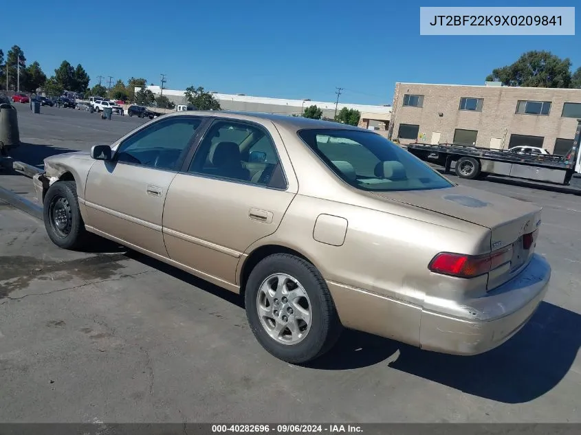 1999 Toyota Camry Le V6 VIN: JT2BF22K9X0209841 Lot: 40282696