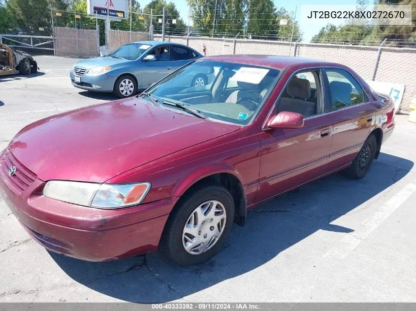 1999 Toyota Camry Le VIN: JT2BG22K8X0272670 Lot: 40333392