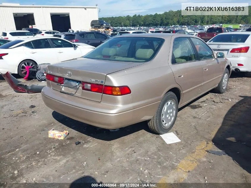 1999 Toyota Camry Ce/Le/Xle VIN: 4T1BG22K1XU616383 Lot: 40365964