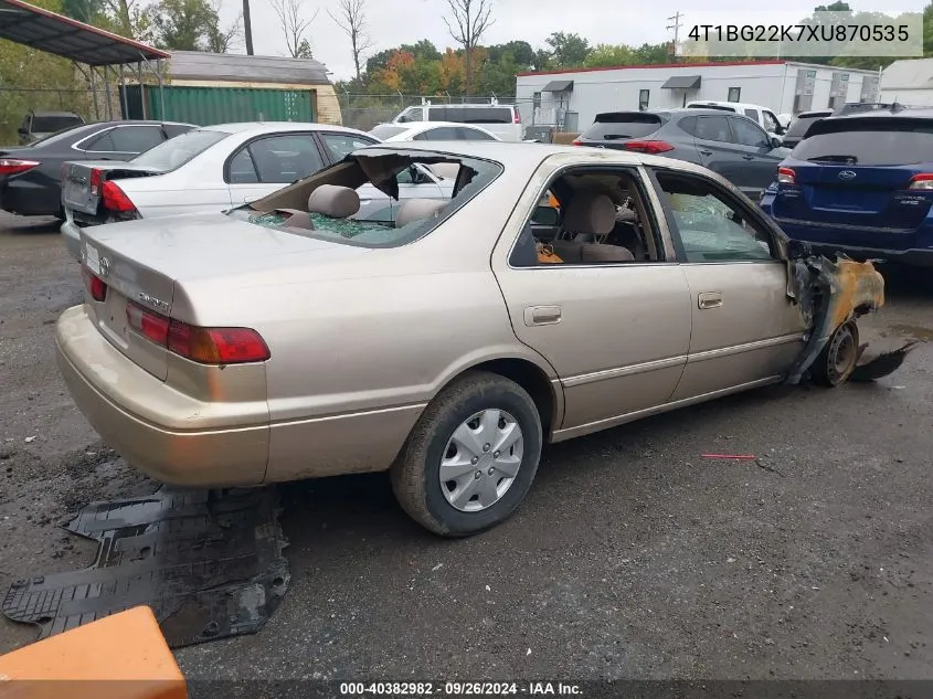 1999 Toyota Camry Ce/Le/Xle VIN: 4T1BG22K7XU870535 Lot: 40382982