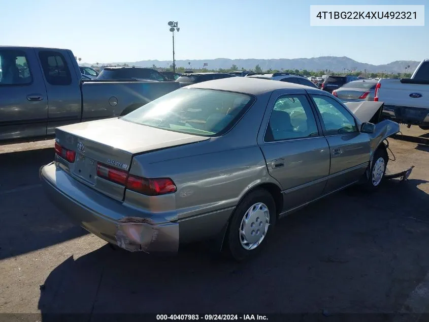 1999 Toyota Camry Le VIN: 4T1BG22K4XU492321 Lot: 40407983