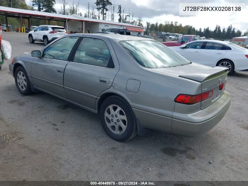 1999 Toyota Camry Xle V6 VIN: JT2BF28KXX0208138 Lot: 40449975