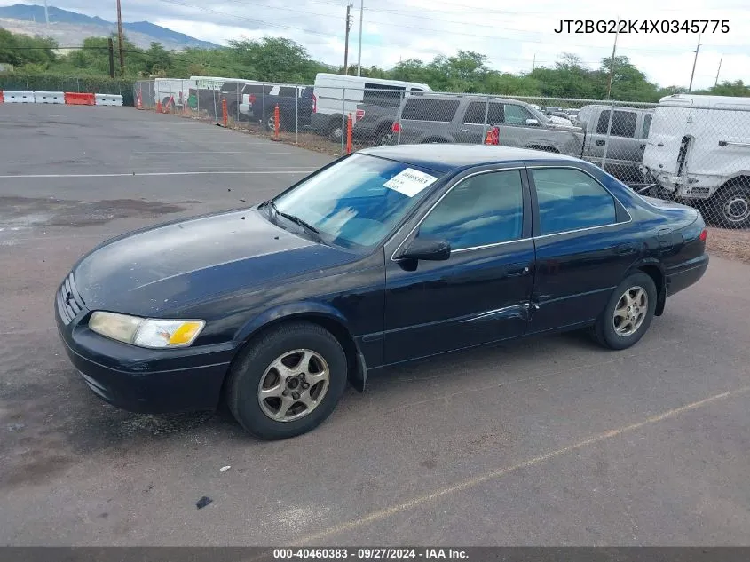 1999 Toyota Camry Ce/Le/Xle VIN: JT2BG22K4X0345775 Lot: 40460383