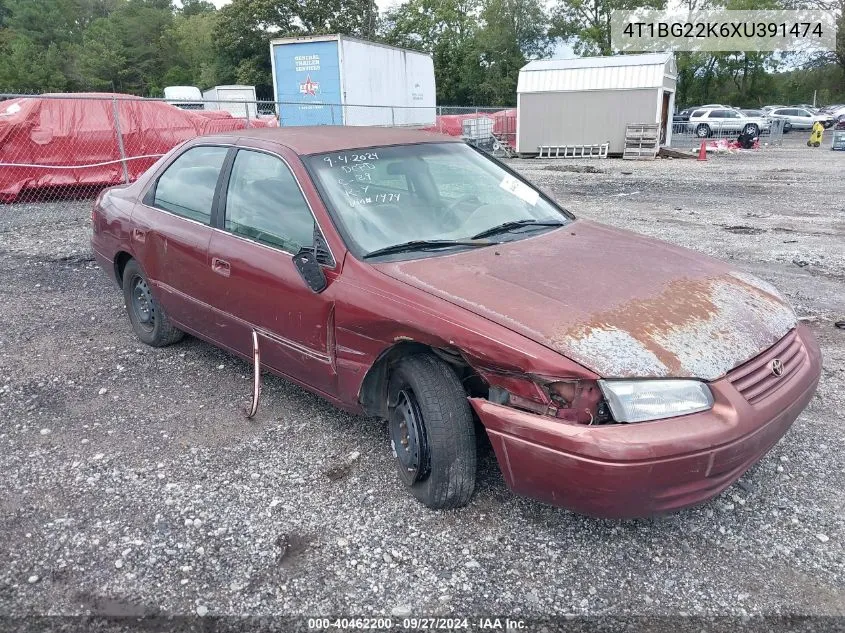 1999 Toyota Camry Le VIN: 4T1BG22K6XU391474 Lot: 40462200