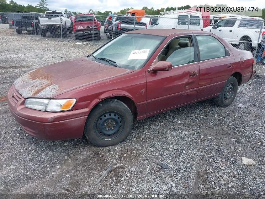 1999 Toyota Camry Le VIN: 4T1BG22K6XU391474 Lot: 40462200