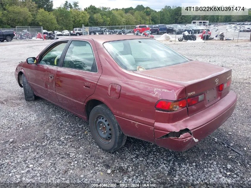 1999 Toyota Camry Le VIN: 4T1BG22K6XU391474 Lot: 40462200