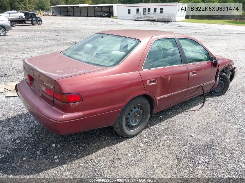 1999 Toyota Camry Le VIN: 4T1BG22K6XU391474 Lot: 40462200