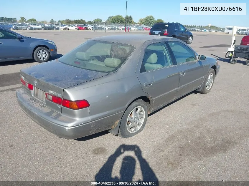 1999 Toyota Camry Le/Xle VIN: 4T1BF28K0XU076616 Lot: 40462235