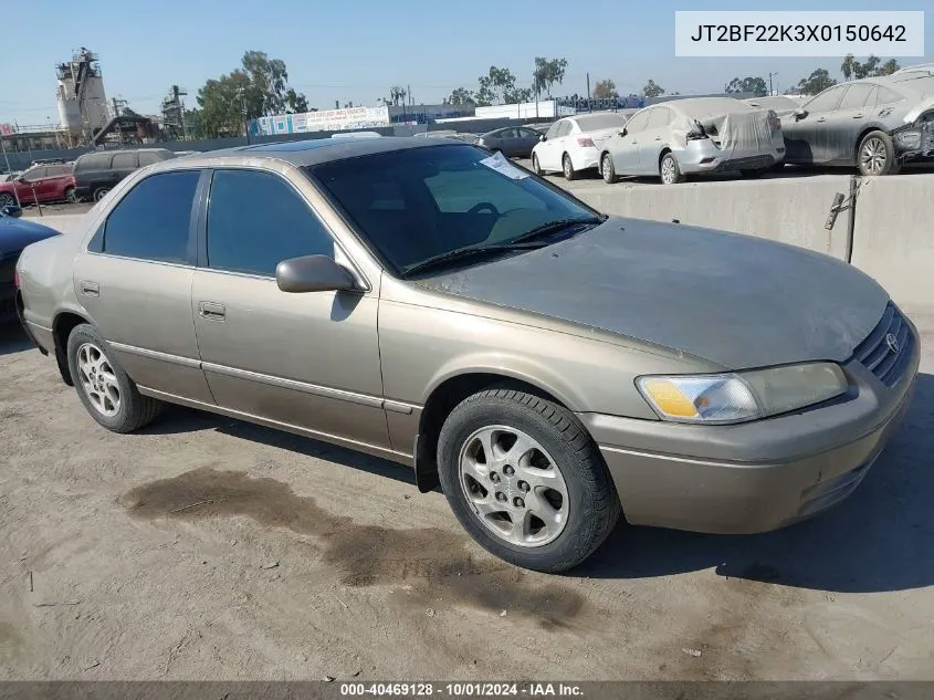 1999 Toyota Camry Le/Xle VIN: JT2BF22K3X0150642 Lot: 40469128