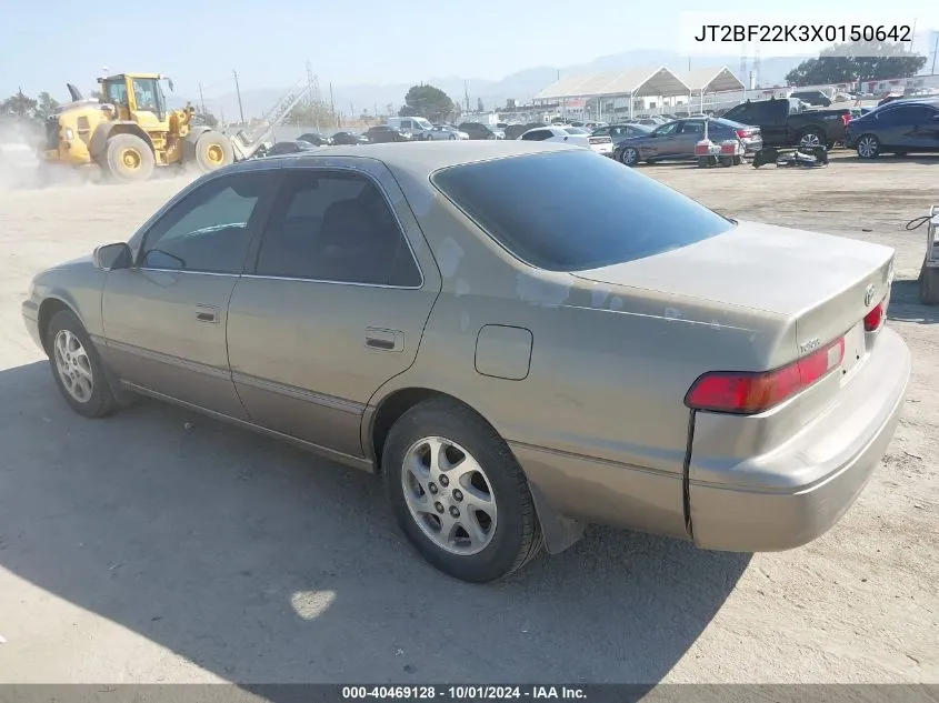 1999 Toyota Camry Le/Xle VIN: JT2BF22K3X0150642 Lot: 40469128