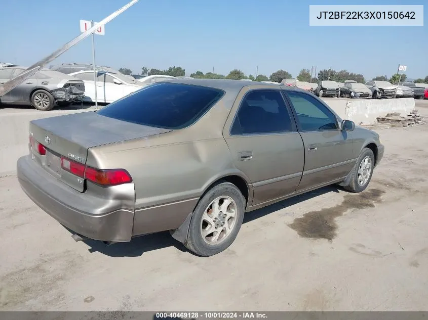 1999 Toyota Camry Le/Xle VIN: JT2BF22K3X0150642 Lot: 40469128