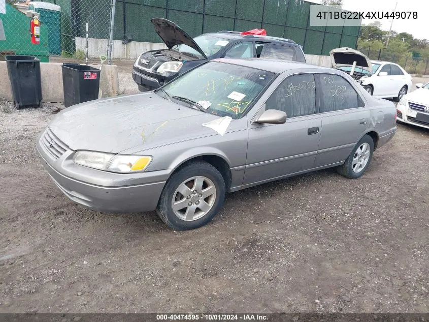 1999 Toyota Camry Ce VIN: 4T1BG22K4XU449078 Lot: 40474595