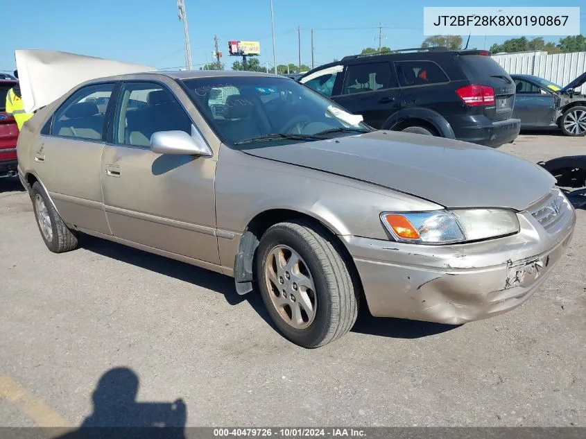 1999 Toyota Camry Le/Xle VIN: JT2BF28K8X0190867 Lot: 40479726