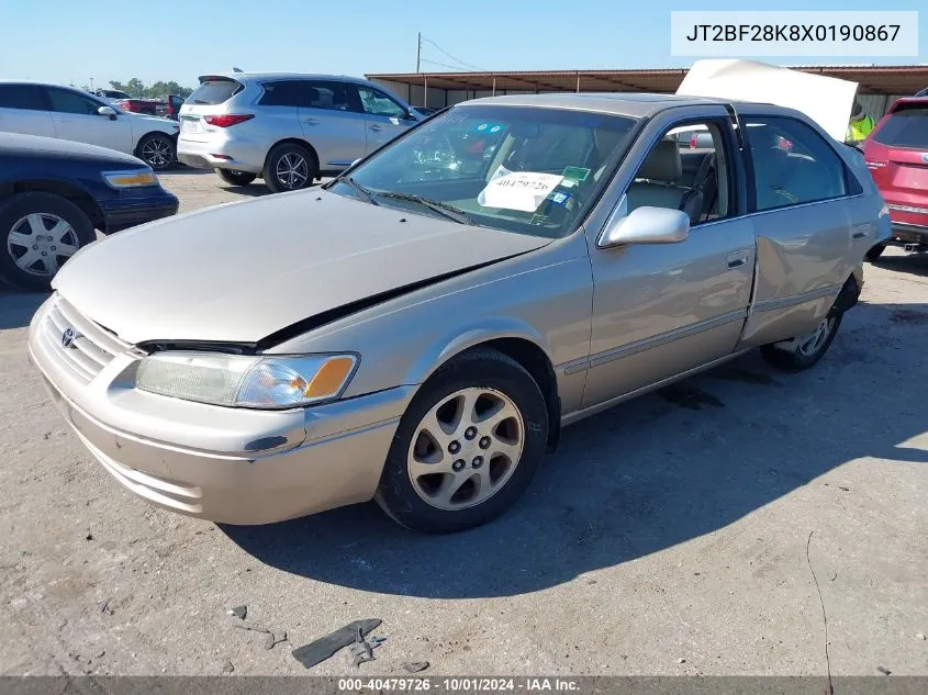 1999 Toyota Camry Le/Xle VIN: JT2BF28K8X0190867 Lot: 40479726