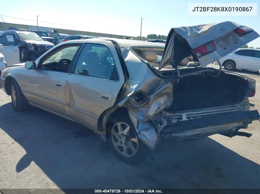 1999 Toyota Camry Le/Xle VIN: JT2BF28K8X0190867 Lot: 40479726