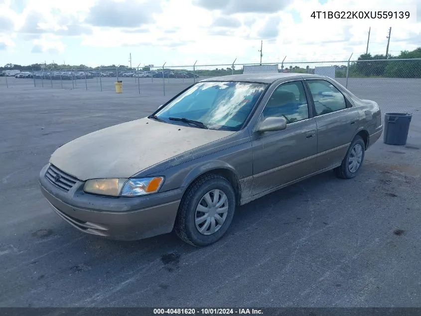 1999 Toyota Camry Le VIN: 4T1BG22K0XU559139 Lot: 40481620