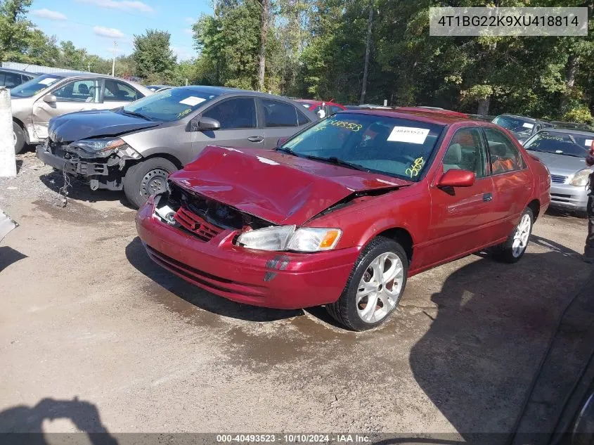 1999 Toyota Camry Le VIN: 4T1BG22K9XU418814 Lot: 40493523