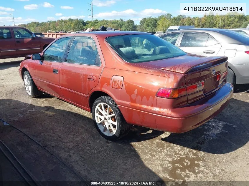 1999 Toyota Camry Le VIN: 4T1BG22K9XU418814 Lot: 40493523