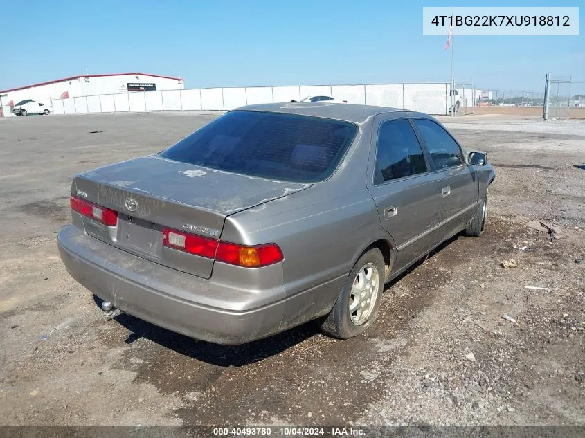 1999 Toyota Camry Le VIN: 4T1BG22K7XU918812 Lot: 40493780