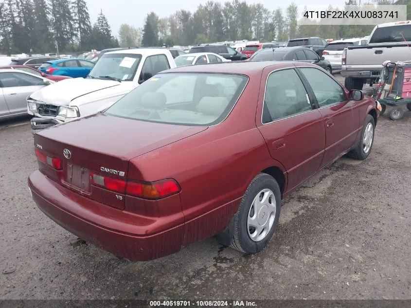 1999 Toyota Camry Le V6 VIN: 4T1BF22K4XU083741 Lot: 40519701