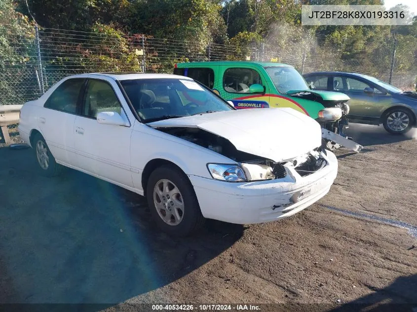 1999 Toyota Camry Le/Xle VIN: JT2BF28K8X0193316 Lot: 40534226