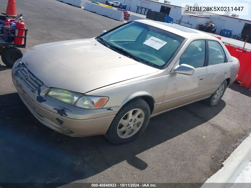 1999 Toyota Camry Xle V6 VIN: JT2BF28K5X0211447 Lot: 40548923