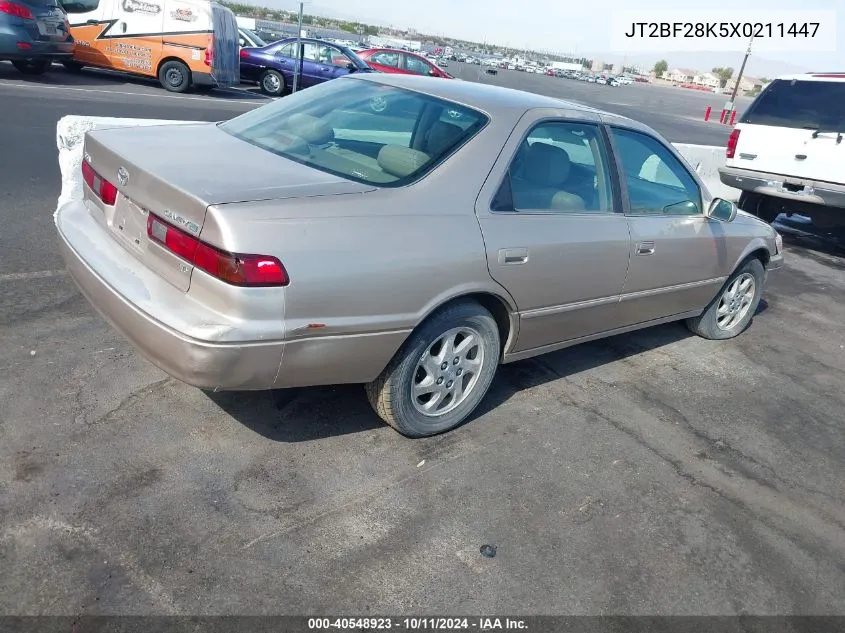 1999 Toyota Camry Xle V6 VIN: JT2BF28K5X0211447 Lot: 40548923