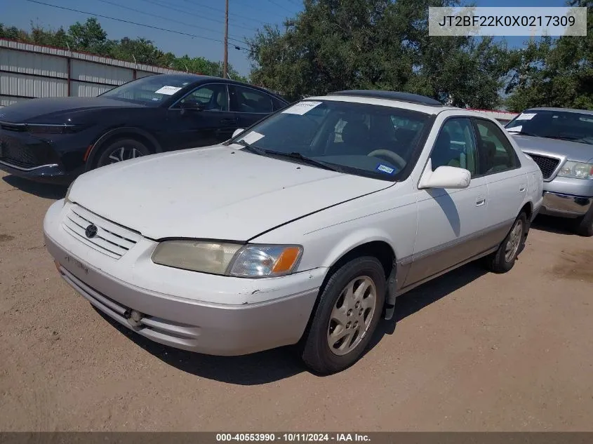 1999 Toyota Camry Le/Xle VIN: JT2BF22K0X0217309 Lot: 40553990