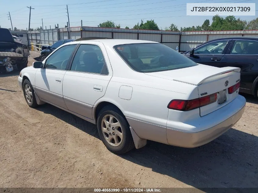 1999 Toyota Camry Le/Xle VIN: JT2BF22K0X0217309 Lot: 40553990