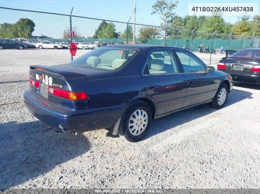 1999 Toyota Camry Ce VIN: 4T1BG22K4XU457438 Lot: 40555537