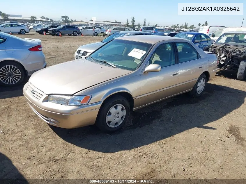 1999 Toyota Camry Le VIN: JT2BG2AK1X0326642 Lot: 40586143