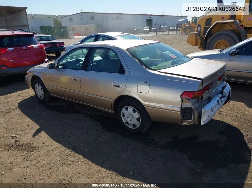 1999 Toyota Camry Le VIN: JT2BG2AK1X0326642 Lot: 40586143