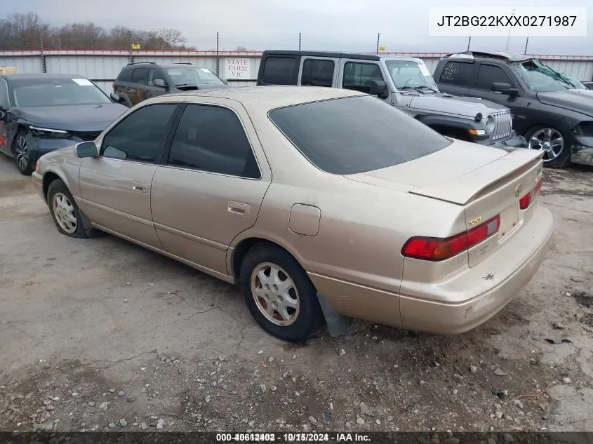 1999 Toyota Camry Le VIN: JT2BG22KXX0271987 Lot: 40612402