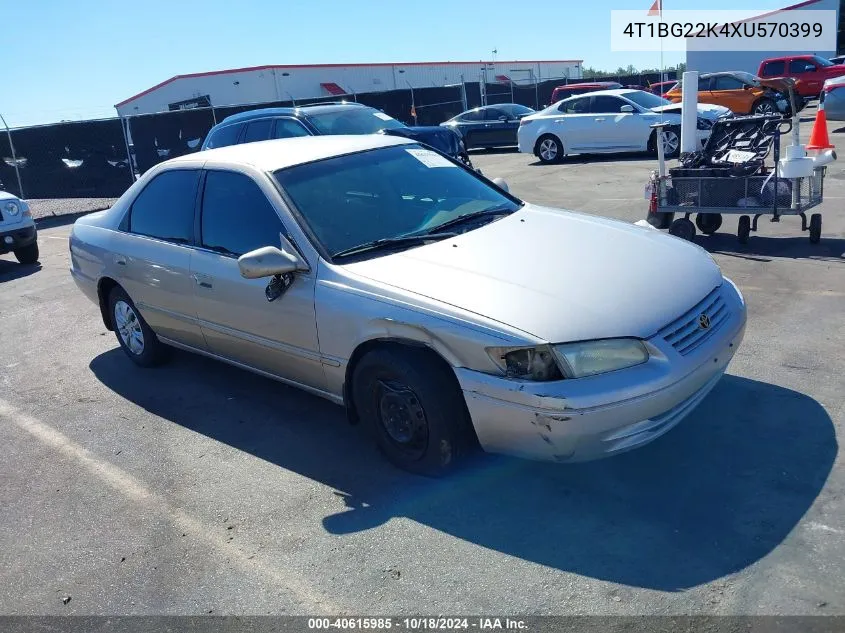 1999 Toyota Camry Le VIN: 4T1BG22K4XU570399 Lot: 40615985