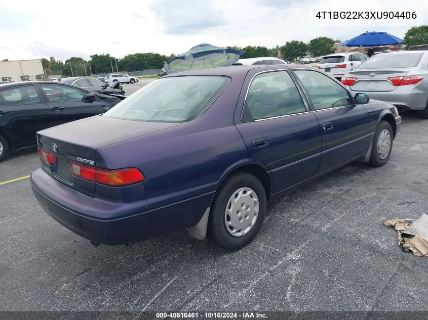 1999 Toyota Camry Le VIN: 4T1BG22K3XU904406 Lot: 40616461