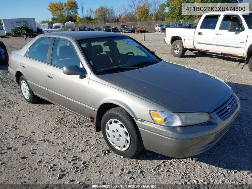 1999 Toyota Camry Le VIN: 4T1BG22K3XU474800 Lot: 40629958